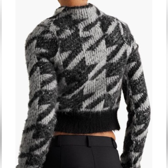 Rag & Bone Edith Mock Neck Black Houndstooth Soft Alpaca Sweater (Size M) - Picture 3 of 5